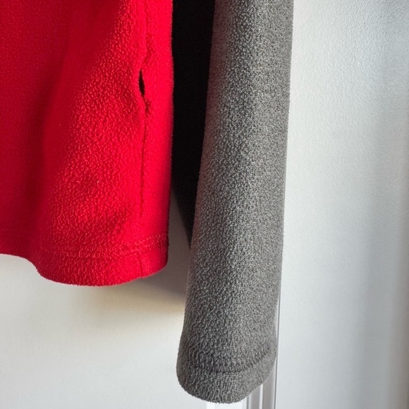 The North Face Boys Glacier 1/4 Zip Fleece Pullover Sweatshirt Red Gray Size L - Picture 5 of 7